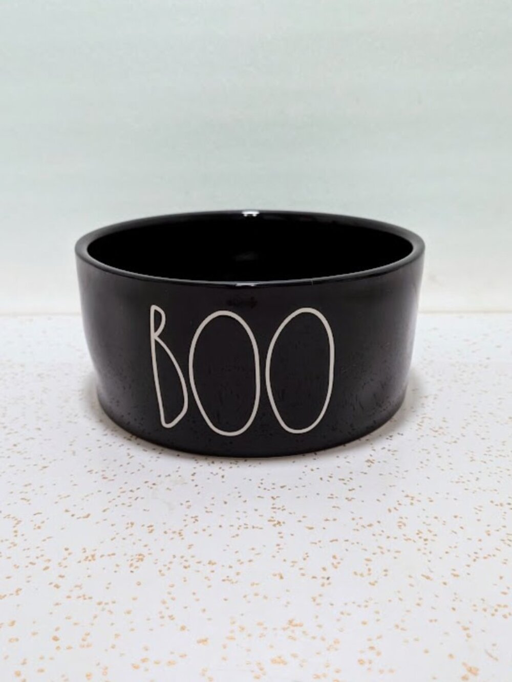 Rae Dunn Halloween BOO Black Ceramic Bowl Pumpkin Jack-O-Lantern Dish